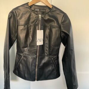 Zara leather looking Jacket - BRAND NEW!!